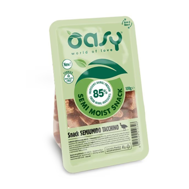 Ласощі для собак Oasy Semi Moist Snack з індичкою, 100 г