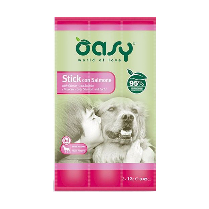 Ласощі для собак Oasy Stick з лососем, 3*12 г
